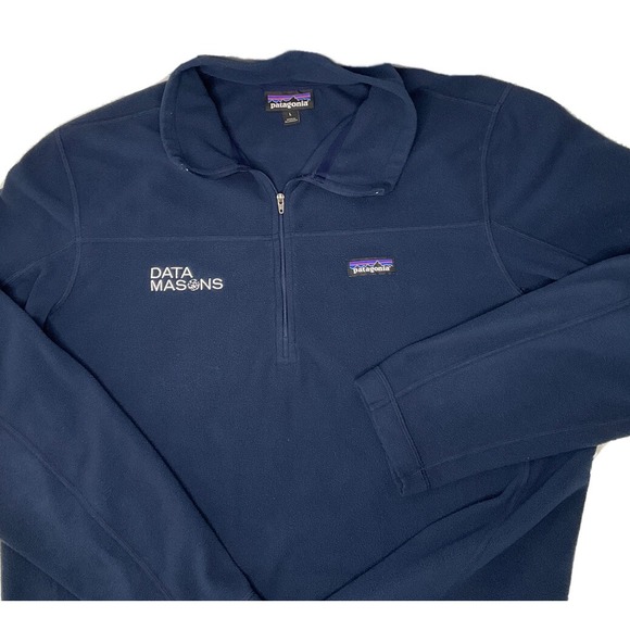 Patagonia Other - Patagonia 1/4 Zip Pullover Fleece Sweater Mens Sz L Navy Blue Data Masons Logo